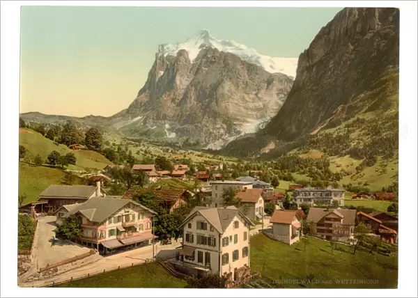Grindelwald and Wetterhorn Mountain, Bernese Oberland, Switz