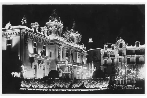 The Monte Carlo casino at night
