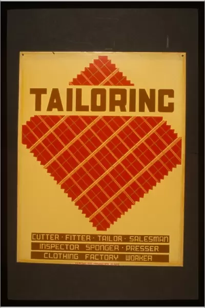 Tailoring. Poster promoting occupations related to tailoring