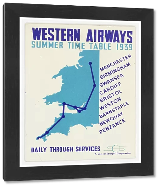 Cover design, Western Airways timetable
