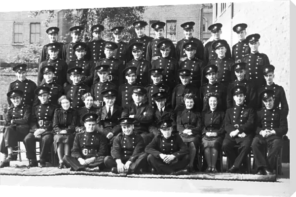 Auxiliary firefighters group photograph, WW2