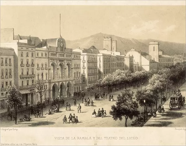 Barcelona (19th c. ). The Rambla and the Teatro