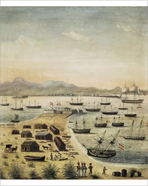Spain (19th c. ). Cᤩz. Shipyards in Puntales