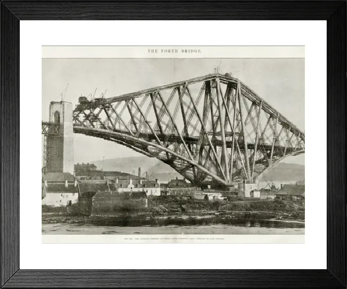 Framed Print : The Forth Bridge: Fife Pier Print, 1890 Framed Print : The Forth Bridge: Fife Pier Print, 1890