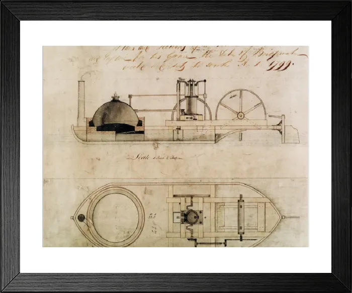 Framed Print : Bridgewater Canal Boat Diagram Print, 1799 Framed Print : Bridgewater Canal Boat Diagram Print, 1799