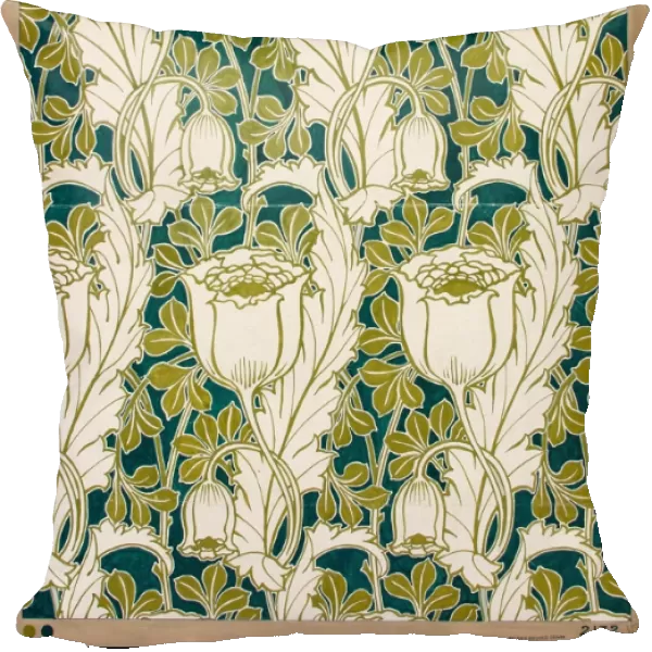 Design for Wallpaper in green and cream
