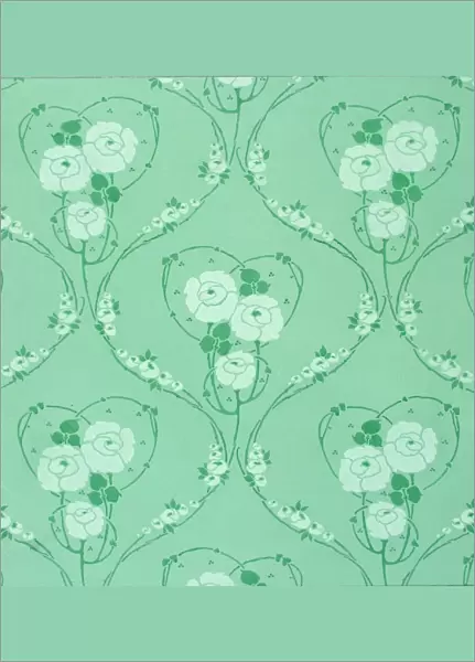 Design for Wallpaper in green and blue