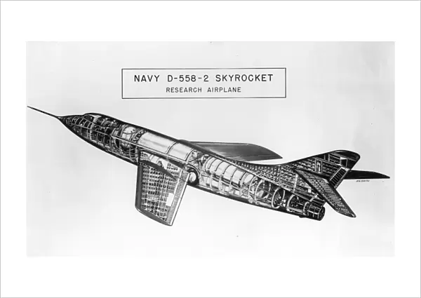 Sectional drawing of the Douglas D-558-2 Skyrocket