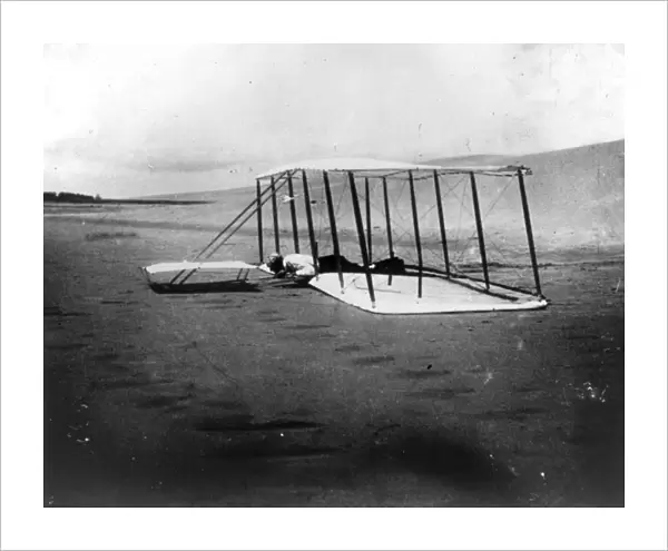 Wilbur Wright in the 1901 glider - Kitty Hawk