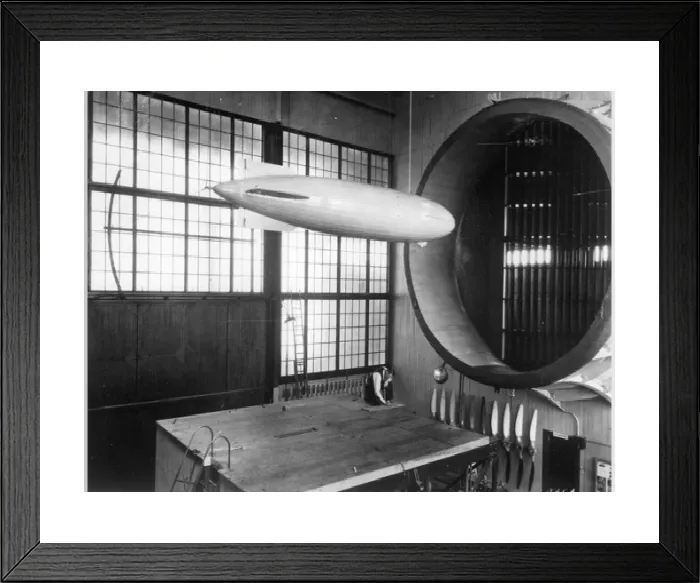 Framed Print : 1935 Print of Akron Airship Model in Wind Tunnel Framed Print : 1935 Print of Akron Airship Model in Wind Tunnel