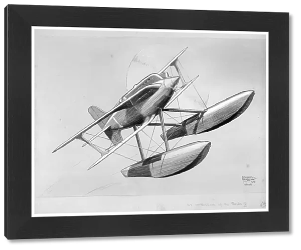 Drawing of a Gloster IV Schneider Tropy racing seaplane