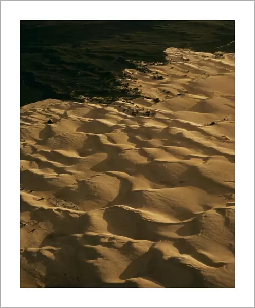 Aerial: sand dunes Nambung National Park, Western Australia JPF43782