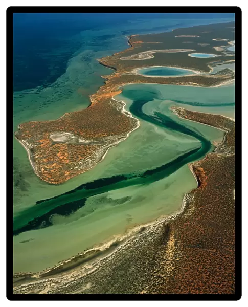 Big Lagoon Aerial from 2000 feet. Francois Peron National Park, Shark Bay, Western Australia JPF43555