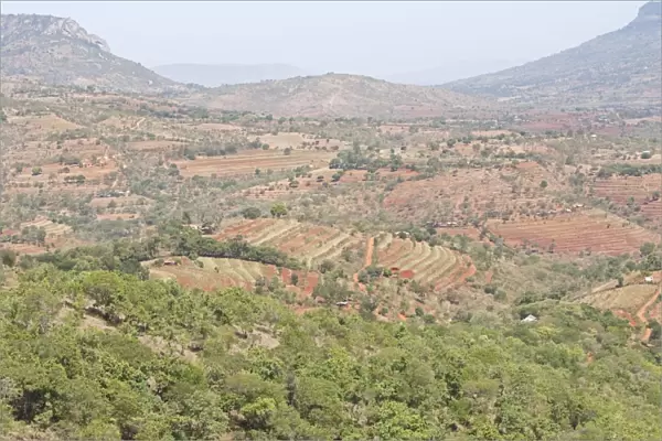 Terracing in agricultural development Mboni Hills near Machakos Kenya Africa