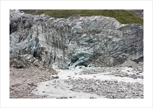 Glacier - stream in glacial valley below Fox Glacier. Westland World Heritage Park - South Island - New Zealand