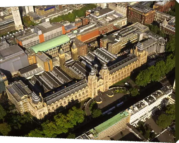 Aerial image of London, England, UK: Natural History Museum, Albertopolis, Exhibition Road, South Kensington. A home to life and earth science specimens comprising some 70 million items within five main collections: Botany, Entomology, Mineralogy