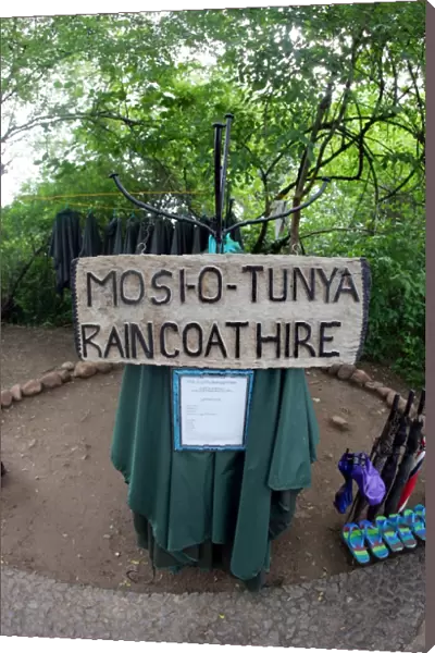 Victoria Falls - Raincoats for hire, to avoid getting wet in the huge spray Zambia / Zimbabwe, Africa