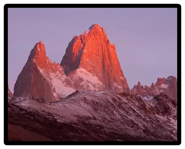 Mount Fitz Roy at sunrise - alpenglow on Cerro Fitz Roy at sunrise - Los Glaciares National Park - Patagonia - Argentina - South America