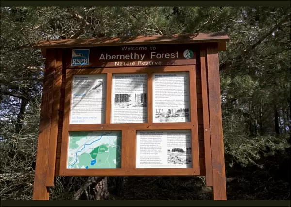RSPB Signboard - Abernethy Forest Nature Reserve Strathspey, Scotland