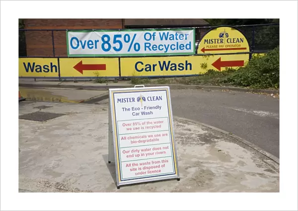 Eco-friendly car wash recycling over 85% of water and using biodegradable chemicals Cheltenham UK