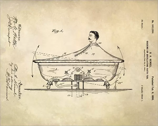 Rocking bathtub patent, 1900 C024  /  3618