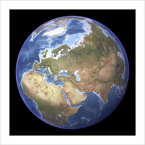 Eurasia, topographic map