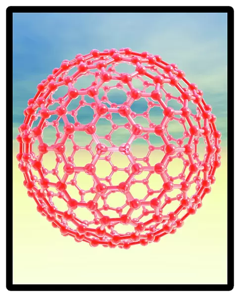 Fullerene molecule, computer artwork