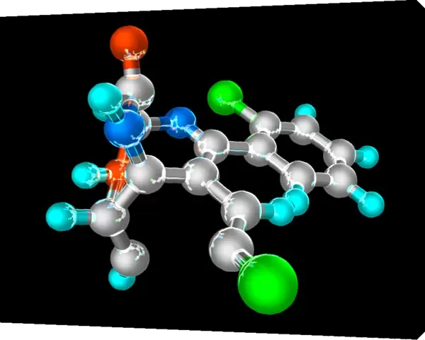 Lorazepam sedative drug molecule