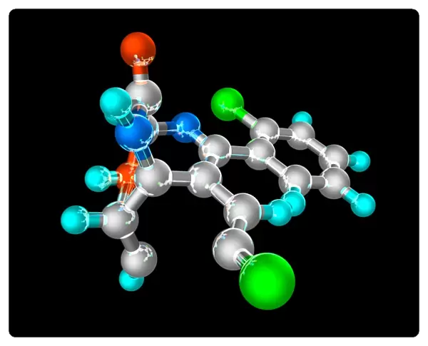 Lorazepam sedative drug molecule