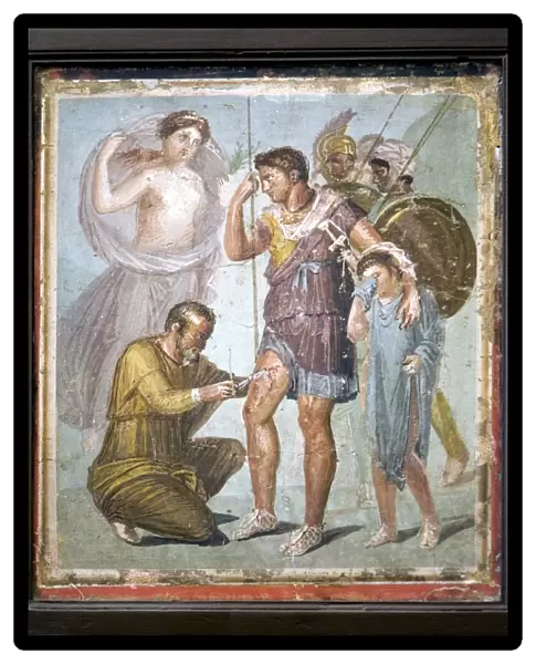 Battle wounds of Aeneas, Roman fresco