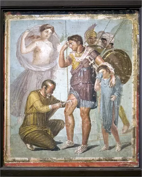 Battle wounds of Aeneas, Roman fresco