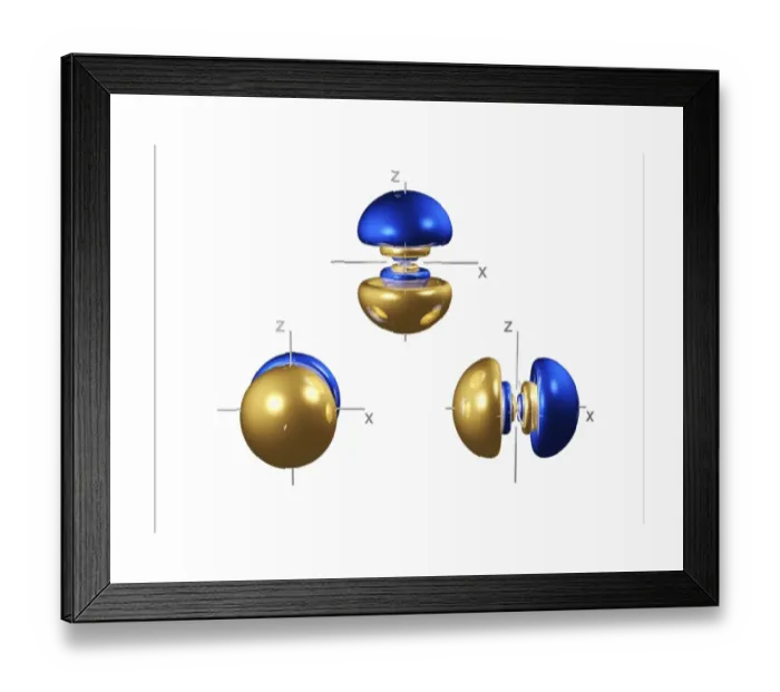Framed Print : 3p Electron Orbitals Computer Model Print Framed Print : 3p Electron Orbitals Computer Model Print