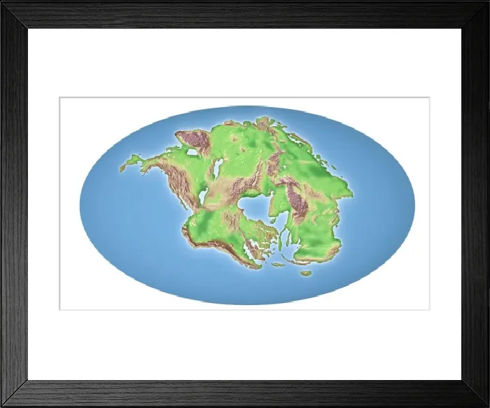 Framed Print : Print of Pangea Ultima, a supercontinent formed after 250 million years Framed Print : Print of Pangea Ultima, a supercontinent formed after 250 million years