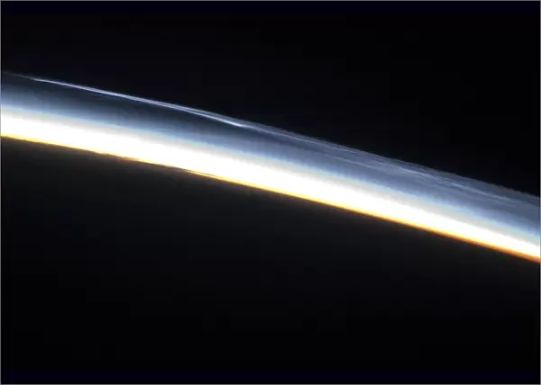 Noctilucent clouds, ISS image