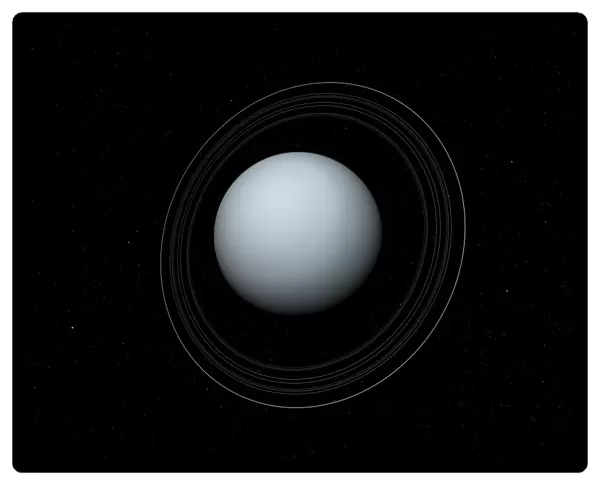 Uranus and its rings, artwork