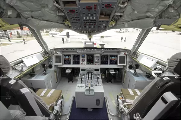 Cockpit of Superjet 100 airliner