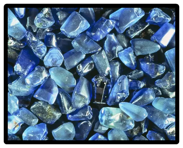 Sapphires panned from river gravels