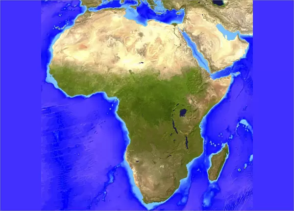 Africa. Computer artwork, based on a satellite image, of Africa