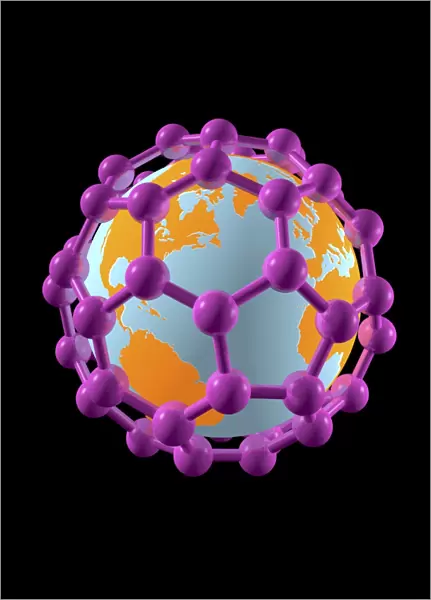 Buckminsterfullerene Earth, artwork