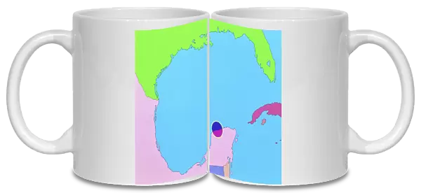 Map of size and location of Chicxulub crater