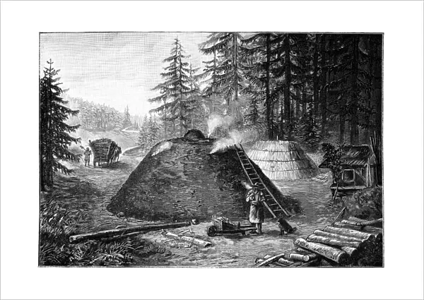 Charcoal production, 19th century
