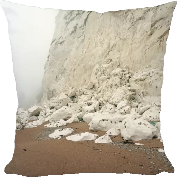 Rock fall at chalk cliffs