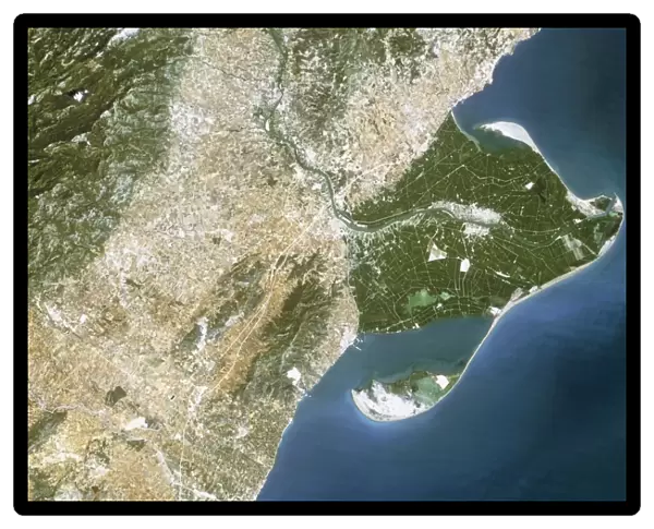 True-colour satellite image of the Ebro Delta
