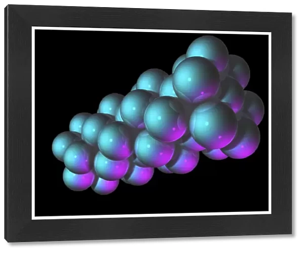 Zinc crystal structure, molecular model