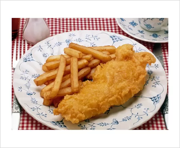 Plate of fried fish & chips