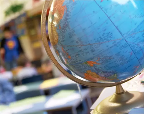Globe in a school classroom