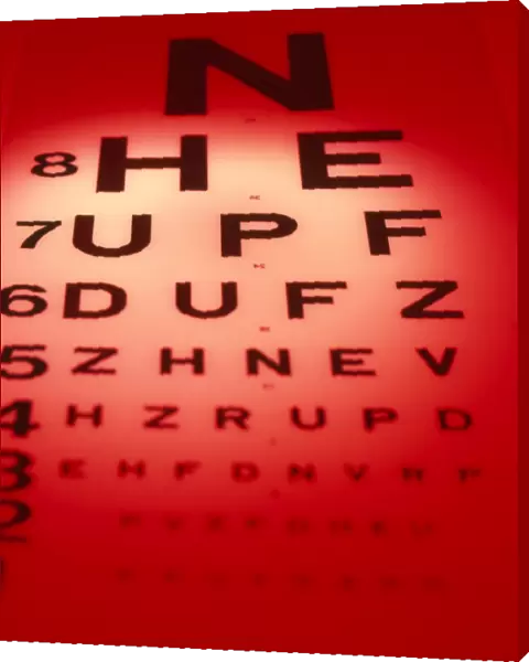 View of a Snellen eye test chart