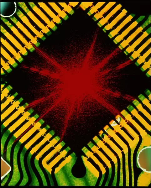 Microchip and laser pattern