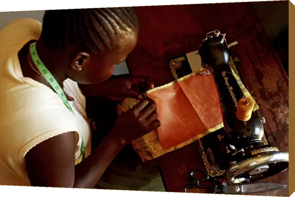 Using a sewing machine, Uganda