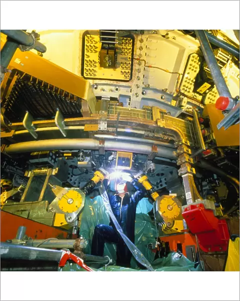 Engineer working on tokamak fusion reactor at JET
